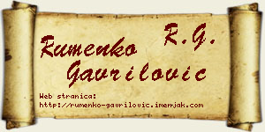 Rumenko Gavrilović vizit kartica
